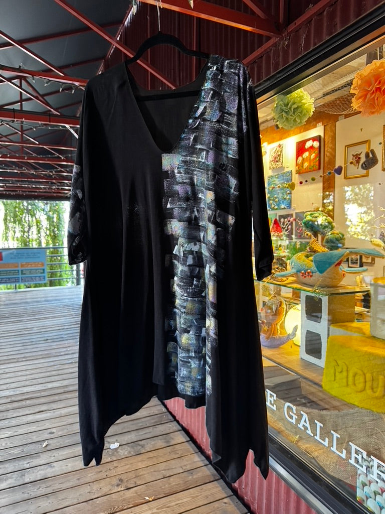 Top/Dress Linen Viscose - hand painted - TOLV912