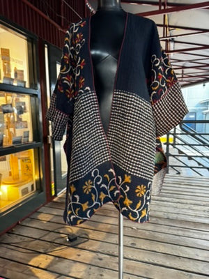 Vintage Cotton Kantha Jacket reversible - RUVC9616