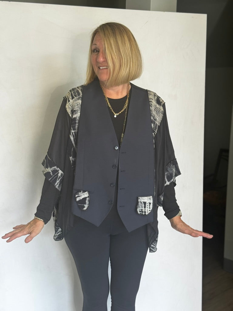 RECYCLED MIXED FABRICS JACKET - JARM204