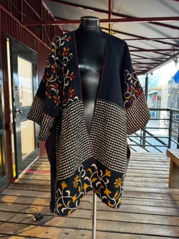 Vintage Cotton Kantha Jacket reversible - RUVC9616