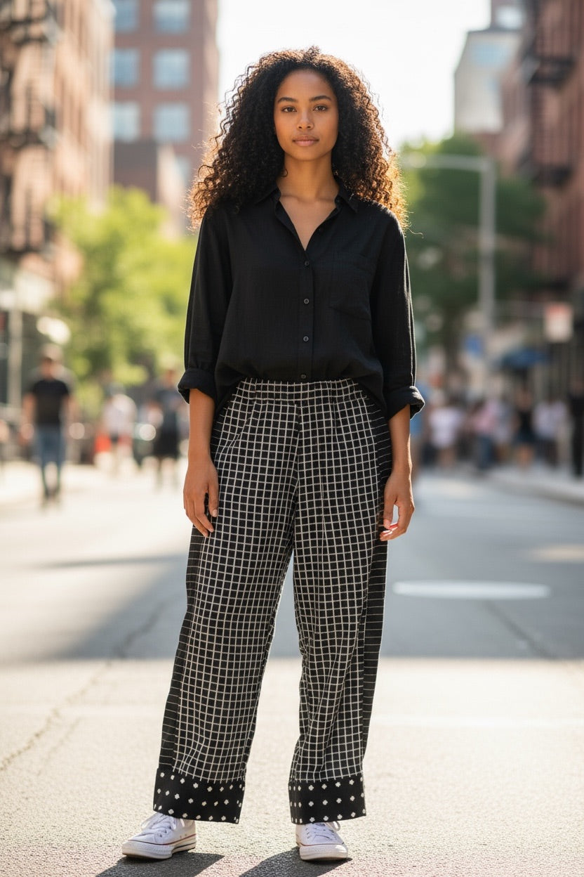 Pants organic cotton and linen trim - PACL46