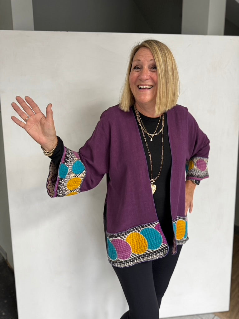 LINEN/VISCOSE JACKET WITH VINTAGE COTTON - JALC348