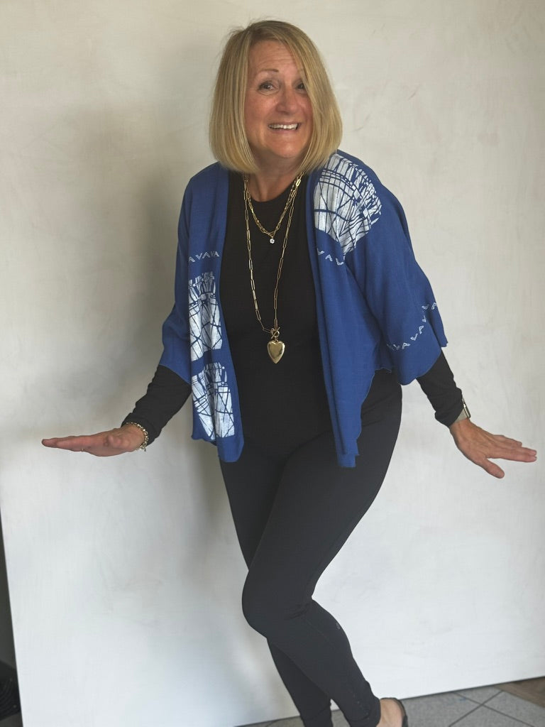 LINEN/VISCOSE HAND PAINTED JACKET - JALV2399