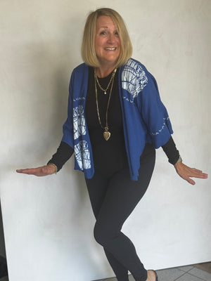 LINEN/VISCOSE HAND PAINTED JACKET - JALV2399