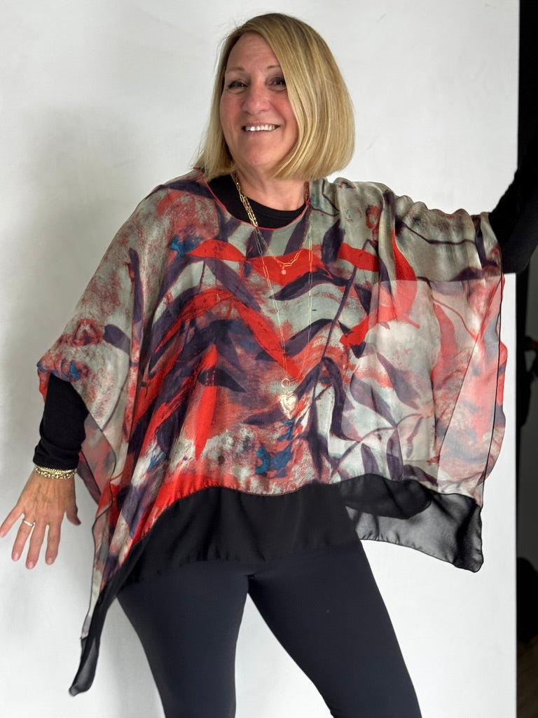 SILK PONCHO - POS11122