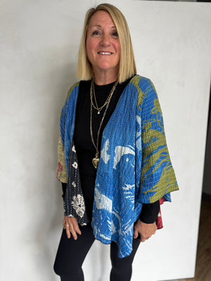 VINTAGE COTTON KANTHA RUANA REVERSIBLE - JAVC1111