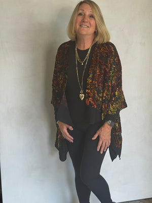 TEXTURED BURN OUT VELVET JACKET - JAS112