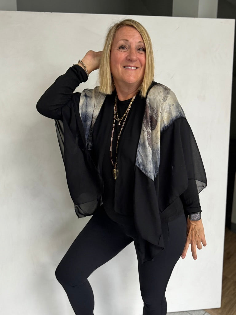 silk was hand dyed by Laurie Gray and I made this ruana - RUS11120