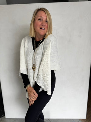 Linen TEXTURED Poncho - POL82