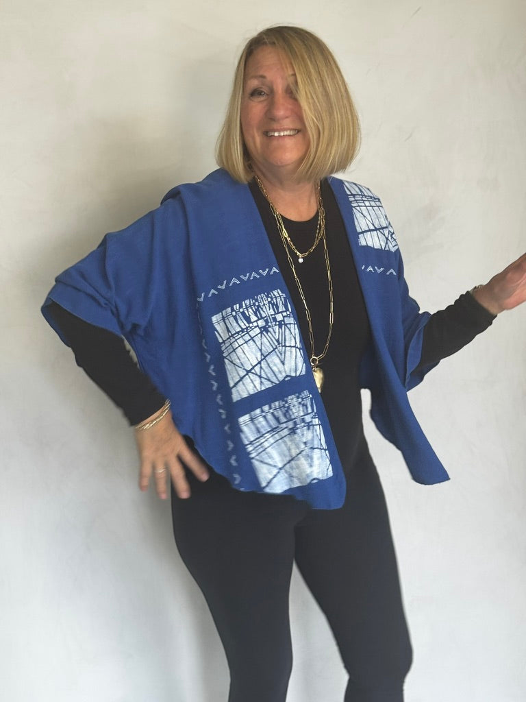 LINEN/VISCOSE HAND PAINTED JACKET - JALV2399