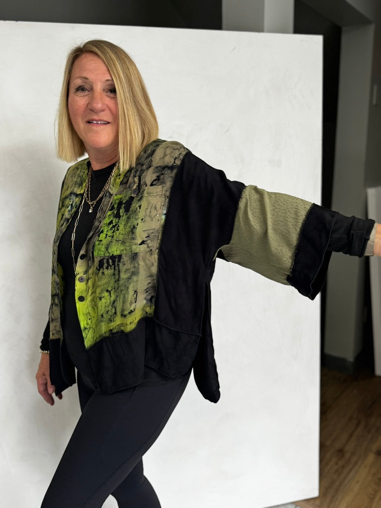 UPCYCLED three kinds of RAYON - JACKET - JAR208