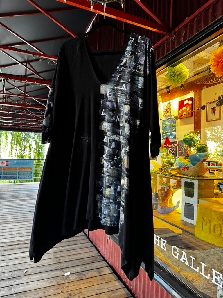 Top/Dress Linen Viscose - hand painted - TOLV912