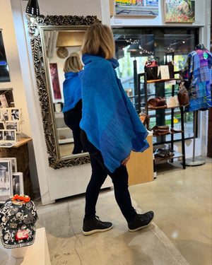 Big sleeved Linen Jacket - turn into a poncho! - JAL11127