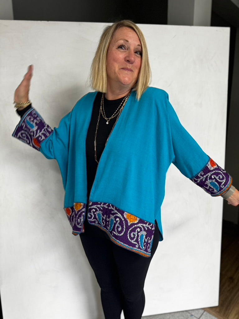 Linen/Viscose Jacket with Vintage Cotton trim - JALVC663