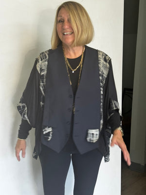 RECYCLED MIXED FABRICS JACKET - JARM204