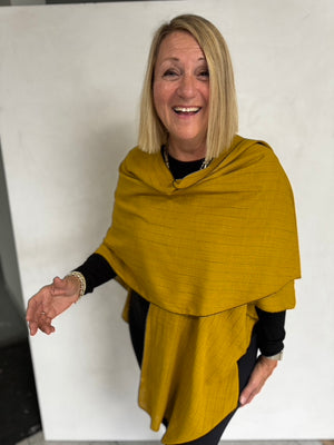LINEN TRIANGLED RUANA - TRL11119