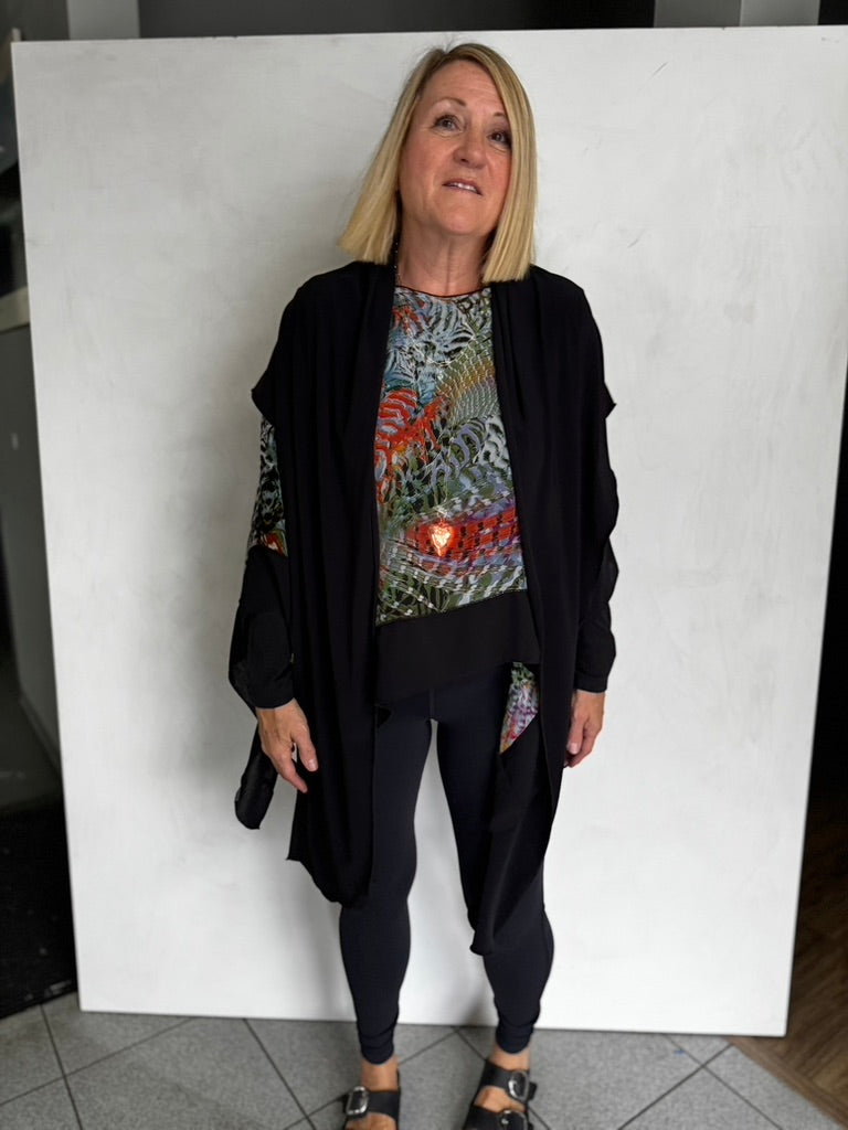 POLYESTER PONCHO WITH POLY SHAWL - DR/SHP7105