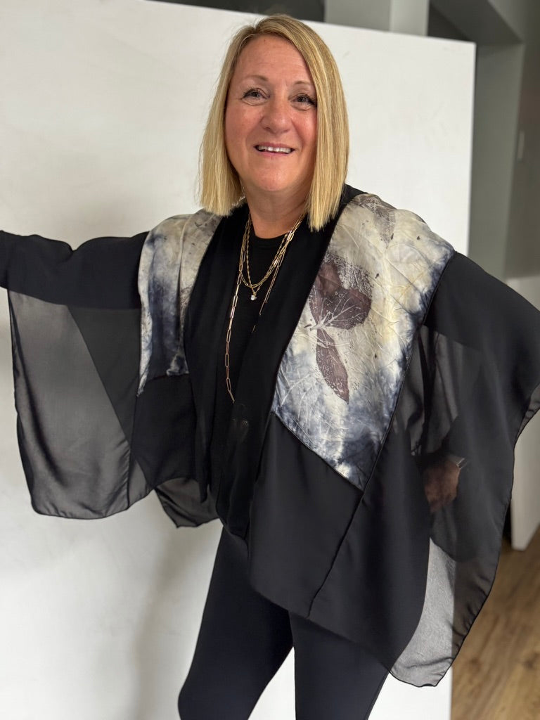 silk was hand dyed by Laurie Gray and I made this ruana - RUS11120