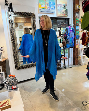 Big sleeved Linen Jacket - turn into a poncho! - JAL11127