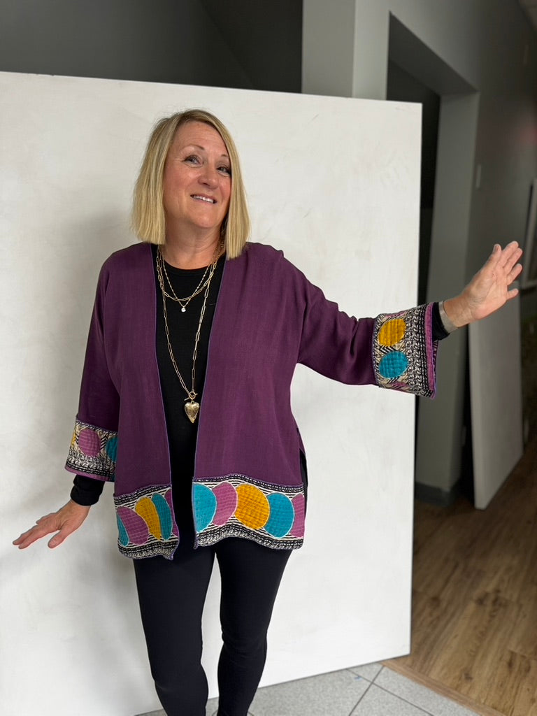 LINEN/VISCOSE JACKET WITH VINTAGE COTTON - JALC348