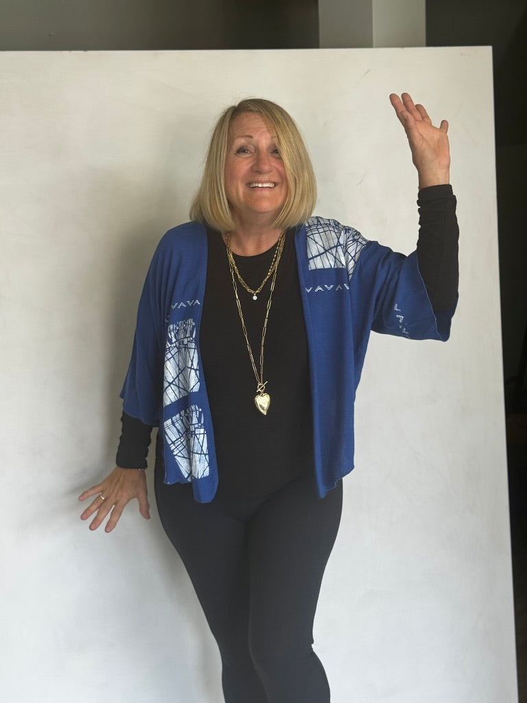 LINEN/VISCOSE HAND PAINTED JACKET - JALV2399