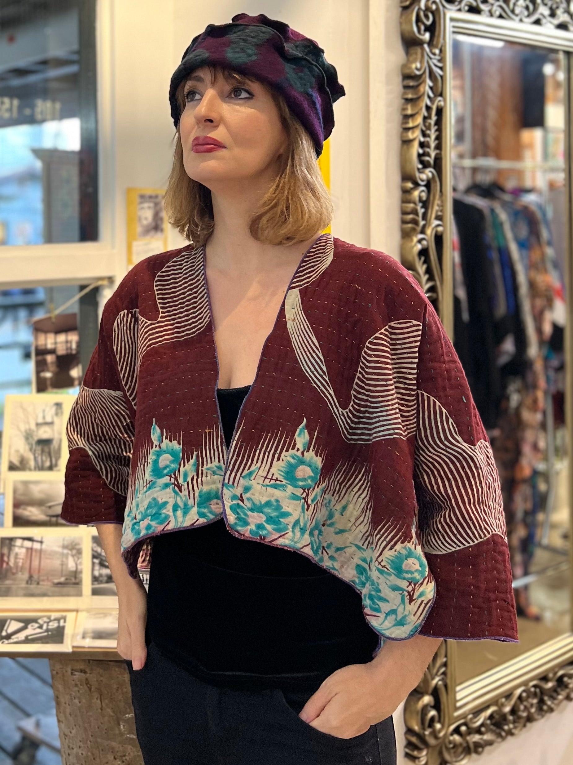 Sold out &nbsp;Reversible Kantha Jacket - JAVC257