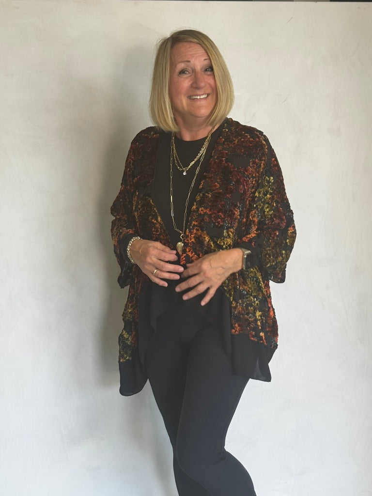 TEXTURED BURN OUT VELVET JACKET - JAS112