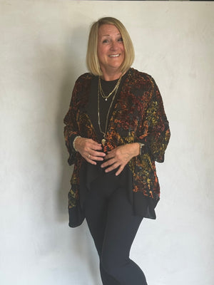 TEXTURED BURN OUT VELVET JACKET - JAS112