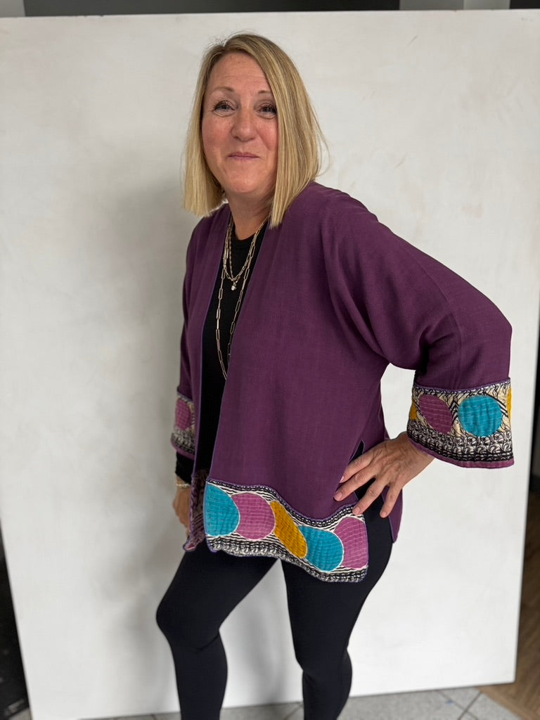 LINEN/VISCOSE JACKET WITH VINTAGE COTTON - JALC348