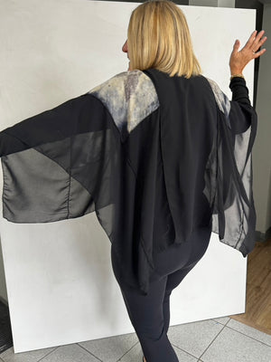 silk was hand dyed by Laurie Gray and I made this ruana - RUS11120