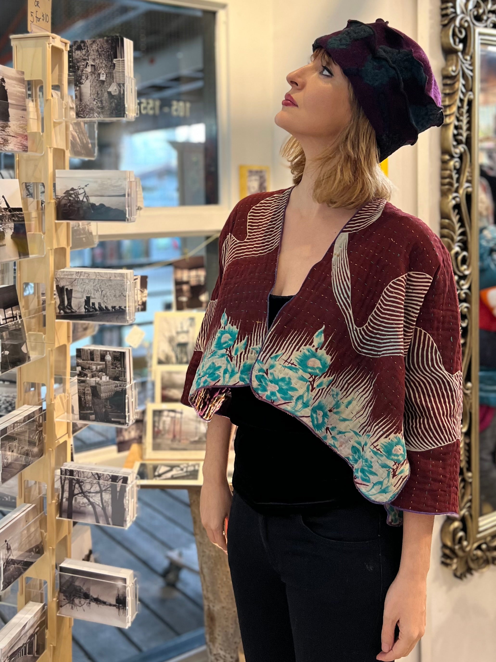 Sold out &nbsp;Reversible Kantha Jacket - JAVC257