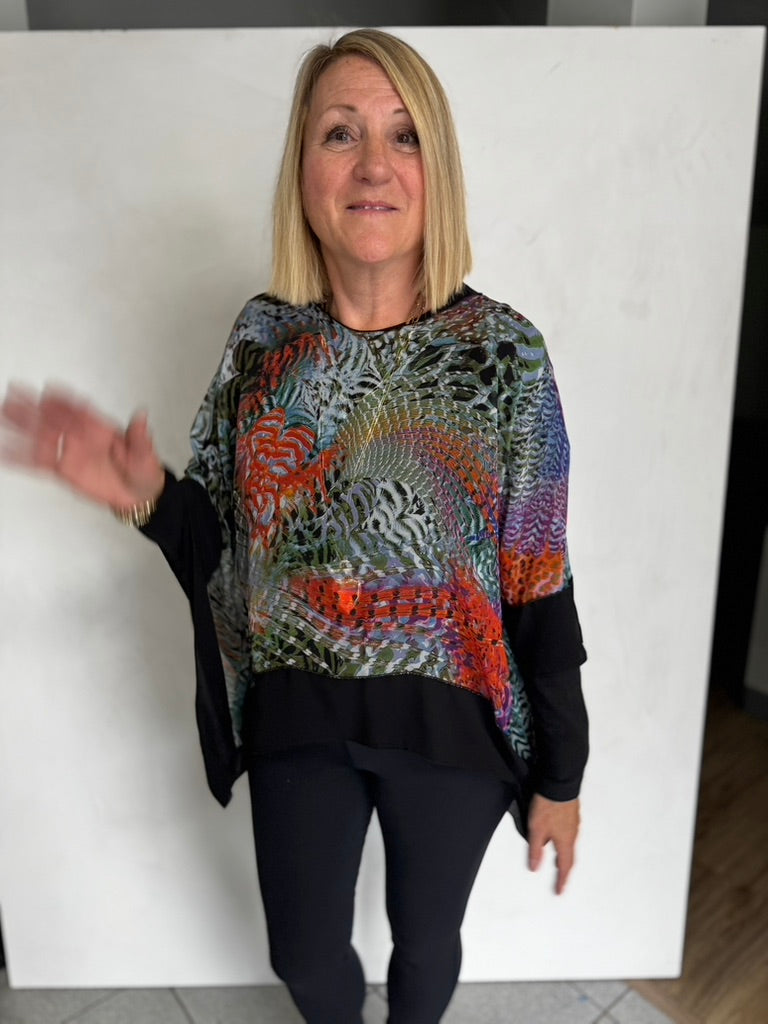 POLYESTER PONCHO WITH POLY SHAWL - DR/SHP7105