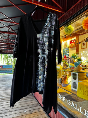 Top/Dress Linen Viscose - hand painted - TOLV912