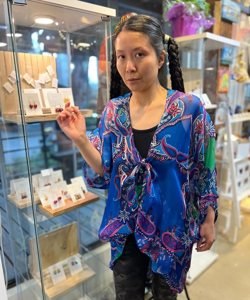 SILK JACKET - BEST TIED AT FRONT AND PETITE WOMAN - JAS323