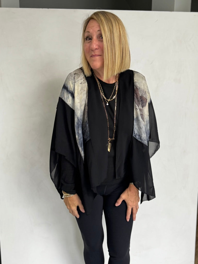 silk was hand dyed by Laurie Gray and I made this ruana - RUS11120