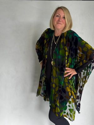 SILK VELVET BURNOUT RUANA - RUS11123