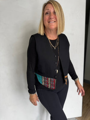 RECYCED AND VINTAGE COTTON VEST/JACKET- VEST622
