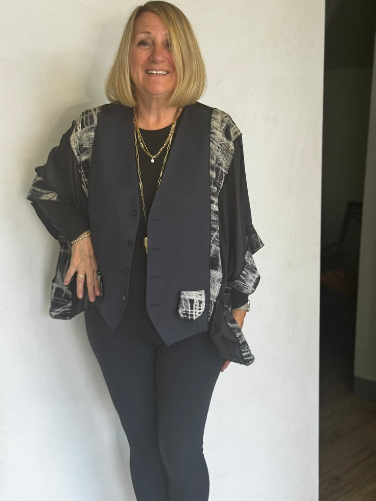 RECYCLED MIXED FABRICS JACKET - JARM204
