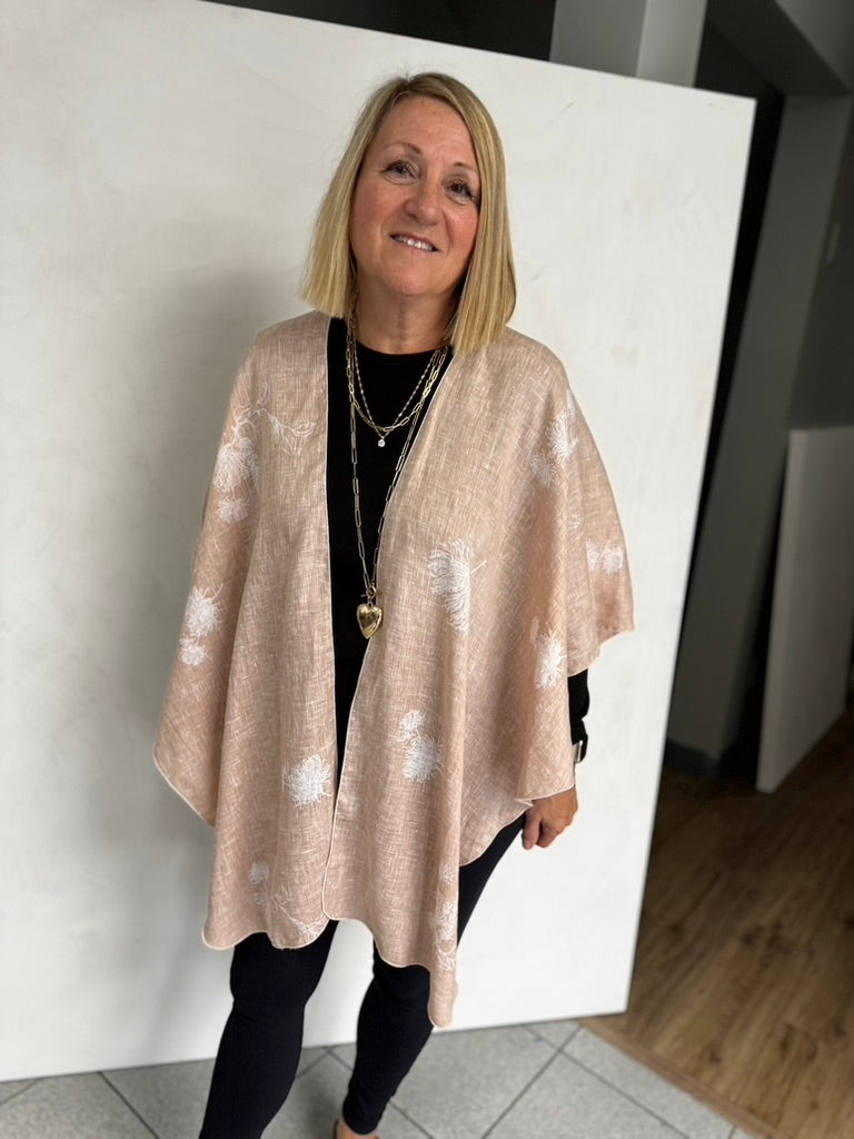 LINEN TRIANGLED RUANA - TRL11118