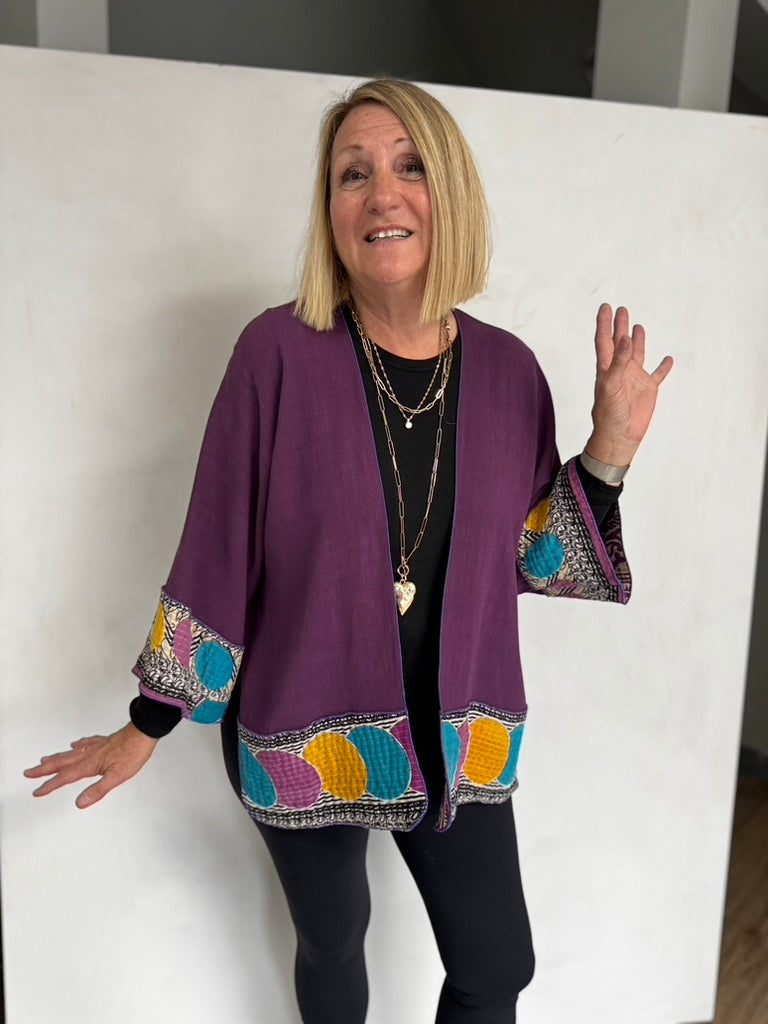 LINEN/VISCOSE JACKET WITH VINTAGE COTTON - JALC348