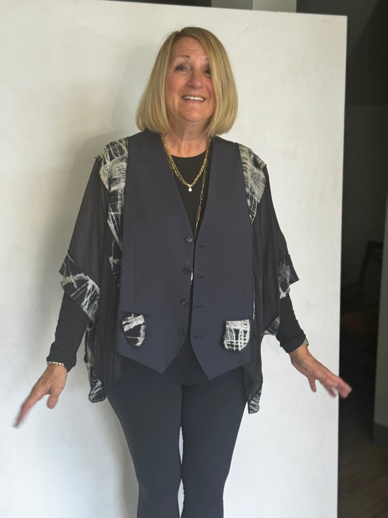 RECYCLED MIXED FABRICS JACKET - JARM204