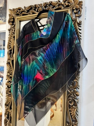 Silk larger and more detail Poncho - WRS918