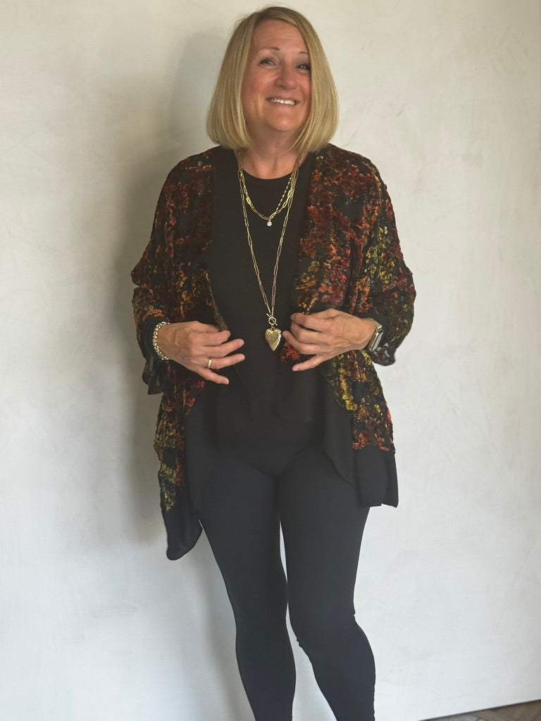 TEXTURED BURN OUT VELVET JACKET - JAS112