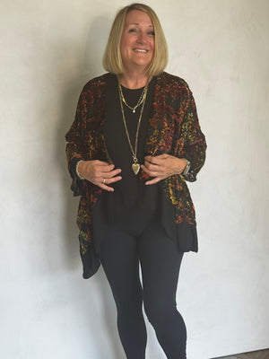 TEXTURED BURN OUT VELVET JACKET - JAS112