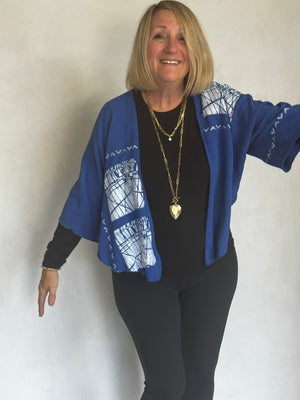 LINEN/VISCOSE HAND PAINTED JACKET - JALV2399