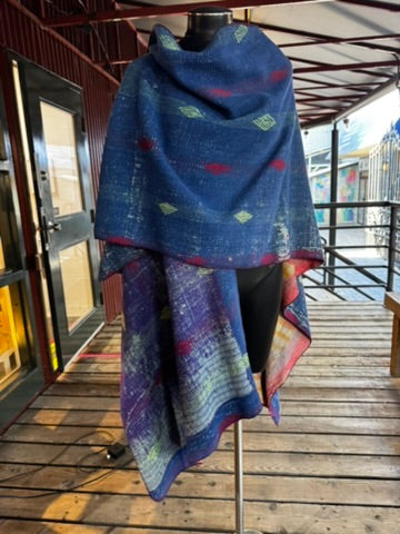 Vintage Cotton Kantha Ruana - RUVC9615