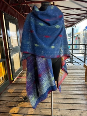 Vintage Cotton Kantha Ruana - RUVC9615