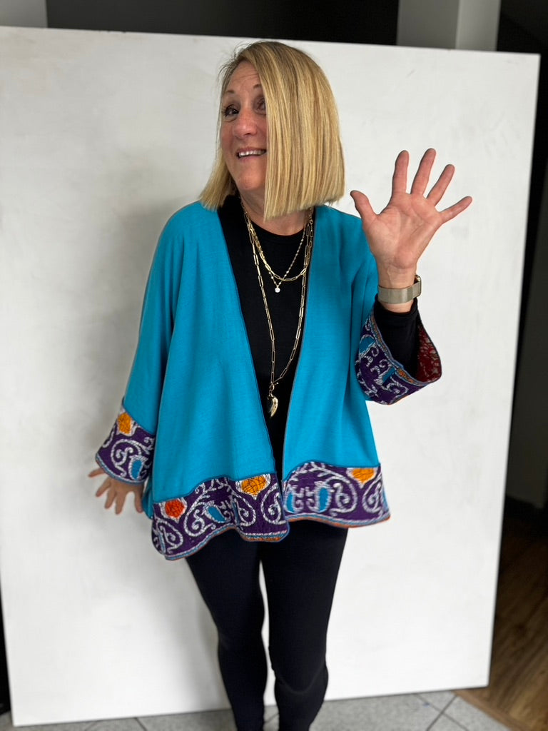 Linen/Viscose Jacket with Vintage Cotton trim - JALVC663