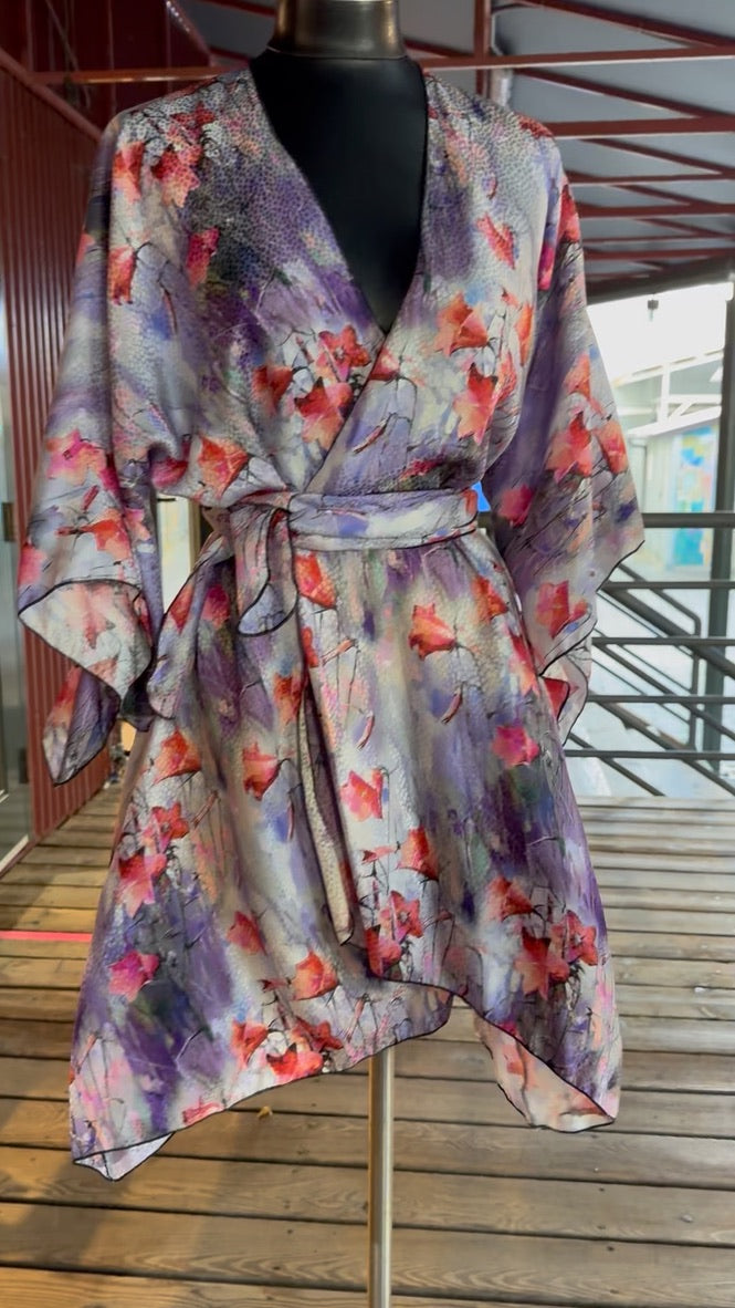 Silk Jacket with belt/scarf - JAS555