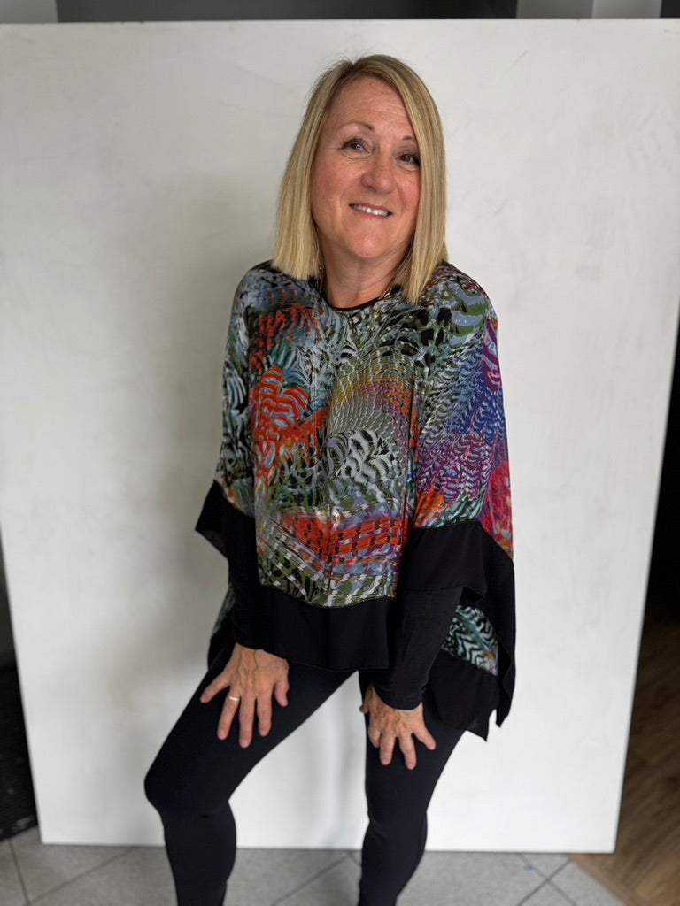 POLYESTER PONCHO WITH POLY SHAWL - DR/SHP7105